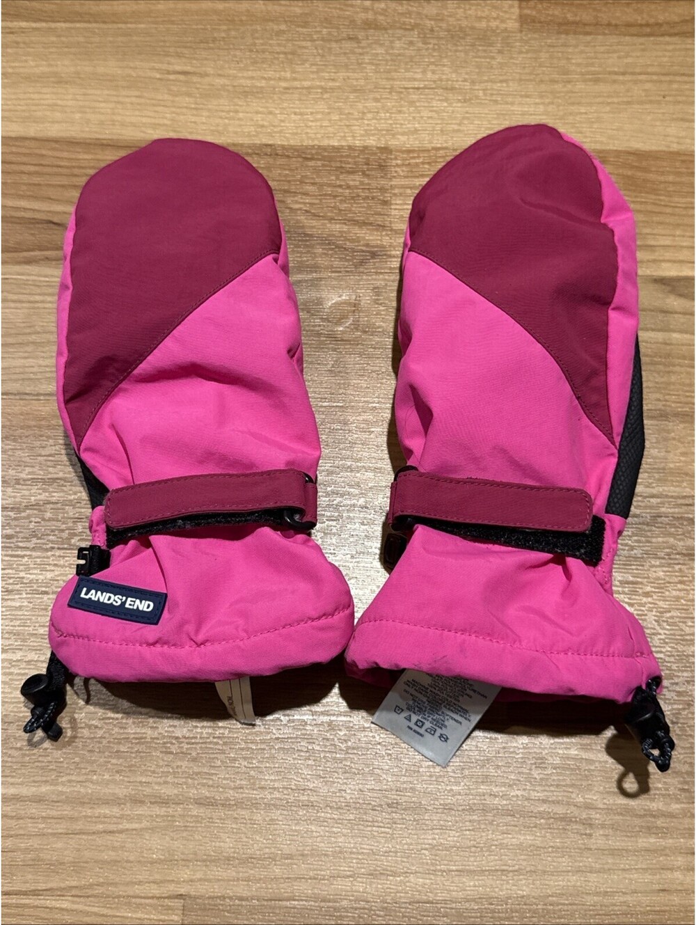 Land's End Pink Water-Proof Girls Snow Gloves Large